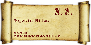 Mojzsis Milos névjegykártya